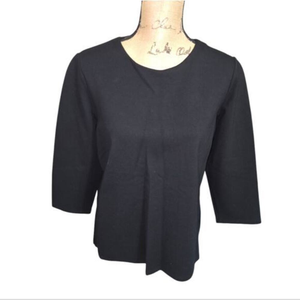 Talbots Elbow Length Sleeve Black Women's Top Size X PLUS SIZE 12‎